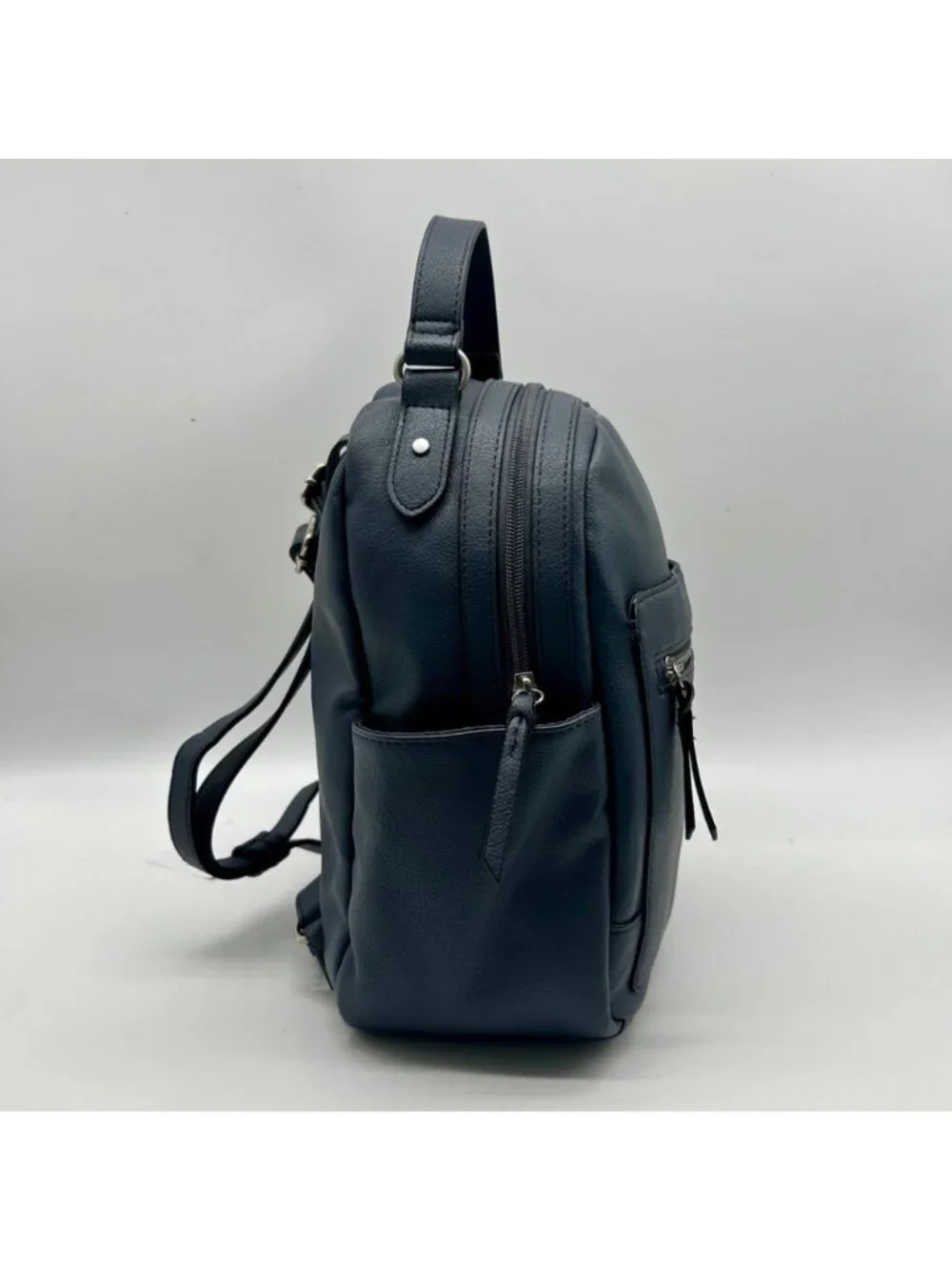 Style & Co Hudsonn Blue Faux Leather Backpack